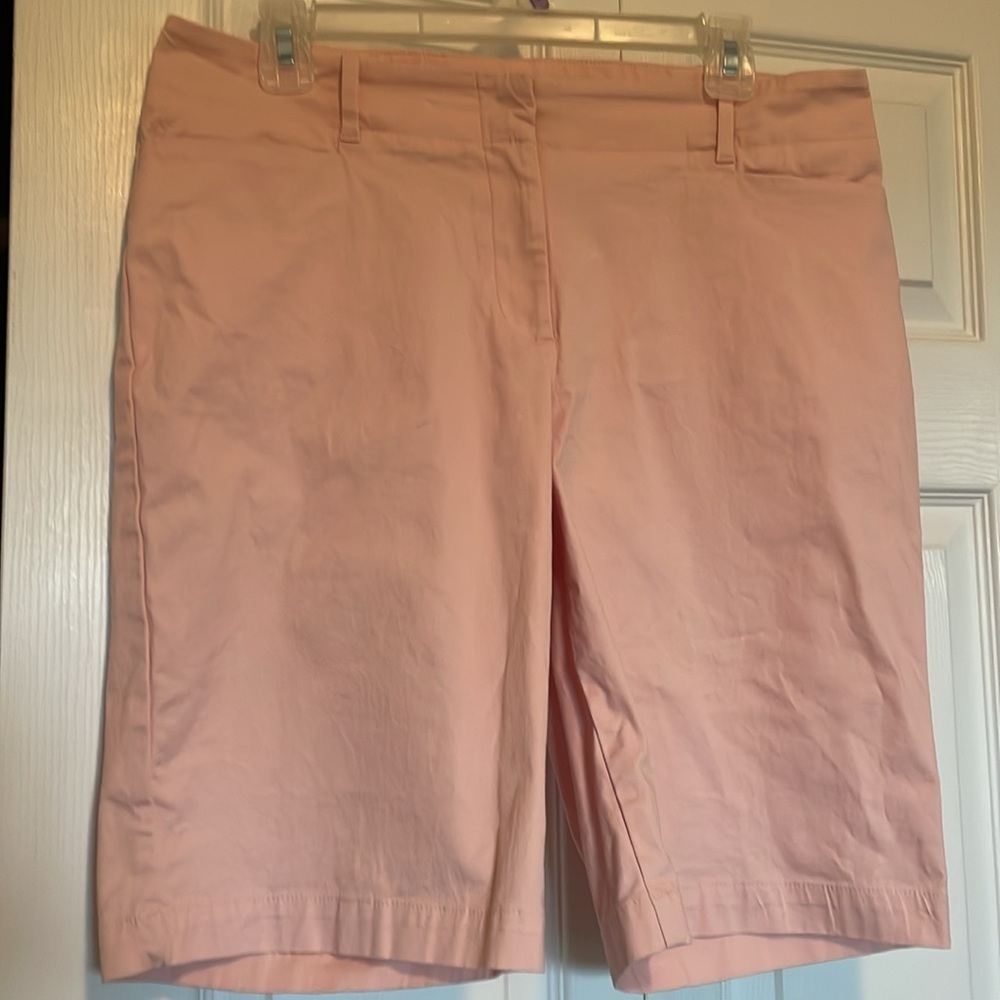 Talbots 10 light pink walking shorts front/back pockets cotton/spandex feminine - Picture 8 of 9